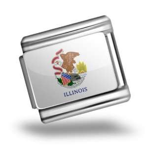   Illinois Flag region United States of America (USA) Bracelet Link