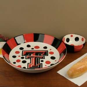   Texas Tech Red Raiders 2 Piece Chips & Dip Bowl Set: Sports & Outdoors