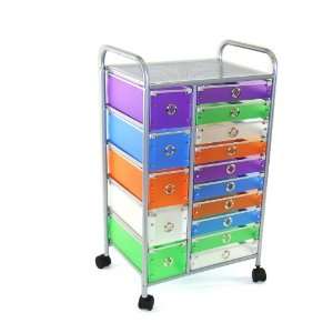   4D Concepts Multi   color 15   drawer Rolling Cart: Furniture & Decor