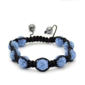 Powder Blue Micro Pave Shamballa Bracelet