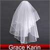   Hot Sale 2T Bride Bridal Wedding Cathedral Ribbon Edge Veil with Comb