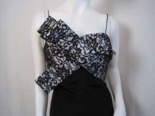 650 Marchesa notte Dress Lace Bow Sexy Fitting 12 L #0007K3  