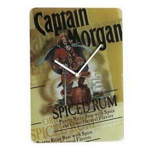  Captain Morgan Original Label Glass Clock: Home & Kitchen