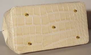 New Genuine Italian Leather Hand bag Purse Tote Beige 850  