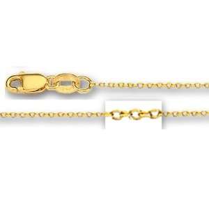   Yellow Gold Cable Link Chain ( Width 1.1 mm) Length   24 Inch: Jewelry
