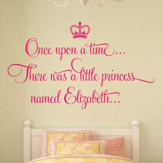   ONCE UPON A TIME PRINCESS WALL STICKER DECAL GIRLS BED ROOM ART  