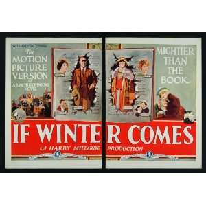  1923 Ad If Winter Comes Fox Silent Film Harry Millarde 