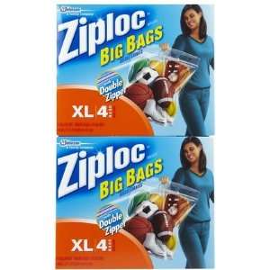 Ziploc Big Bag, Extra Large Double Zipper Bag, 4 ct 2 ct (Quantity of 
