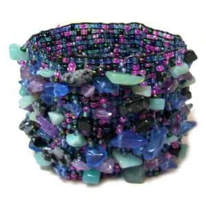 Just Give Me Jewels Mixed Turquoise and Purple Gemstone Stretch Seed 