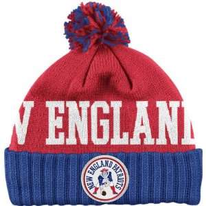  New England Patriots Red Throwback Cuffed Knit Hat with 