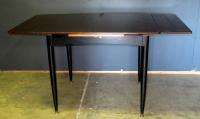 Mahogany & Black Lacquer Draw Leaf Dining Kitchen Breakfast Table 