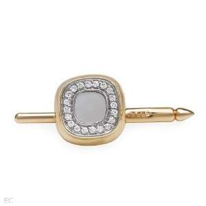 14K Yellow Gold 0.1 CTW Color G H SI2 SI3 Diamond and Mother Of Pearl 