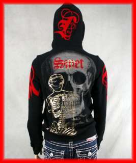 SMET by Christian Audigier Gold DEATH Hoodie Skull NEW  
