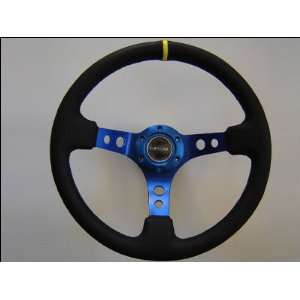 Deep Dish Sport Steering Wheel 350mm 3 Deep Blue w/ Center Marking St 