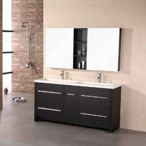  Design Element DEC079A Perfecta 63 Double Sink Vanity Set 