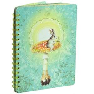 Hardcover spiral notebook/ journal/ diary/ blank book Woodland Bunny 