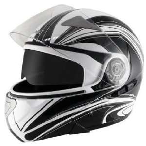  Hawk GLD 900 Balance White/Black Modular Motorcycle Helmet 
