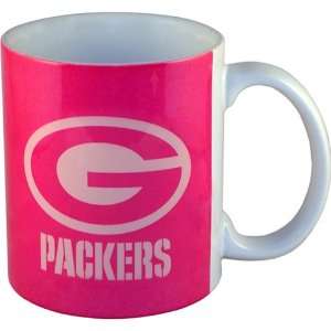  NFL Football Team Pink Logo Design Coffee Mug, Green Bay 