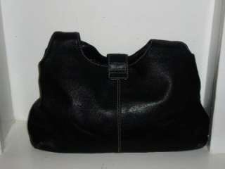 JONES NEW YORK Black Genuine Leather Hobo Shoulder Bag Handbag Tote 