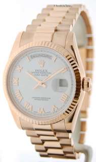 Rolex Mens President 118235 P 18k Rose Gold + Papers  