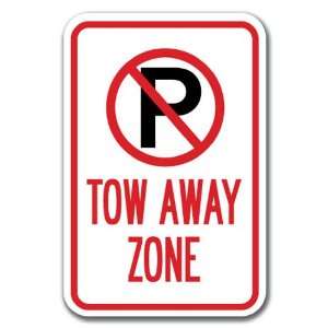 Tow Away Zone with P symbol Sign 12 x 18 Heavy Gauge Aluminum 