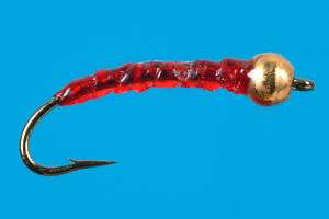 Red Bead Head Midge Larva, 1 doz. 18  