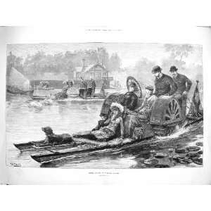   1881 Royal Picnic Virginia Water River Boats Fine Art: Home & Kitchen