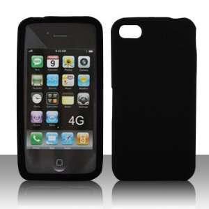  iPhone 4 Black Rubberized (soft feel) Hard Protector Case/cover 