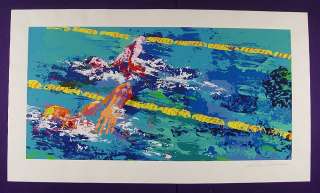   Limited (77/300) Hand Signed LEROY NEIMAN Serigraph OLYMPIC SWIMMERS