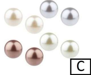 Simulated Pearl Colorful Stud Earrings Set of 4  