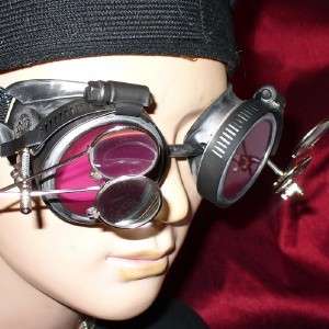 Steampunk Goggles Glasses magnifying lens Silver R.D RAVE Biker 