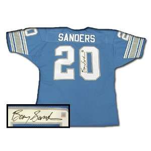   Barry Sanders Signed Authentic Style Lions Blue Jersey: Sports