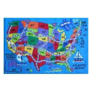   Rug Travel Fun United States Map Childs Rug FT 133: Home & Kitchen
