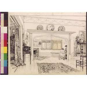 Drawing room,glimpse of hall,the Cedars