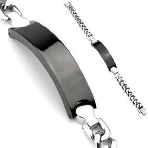   Chain Bracelet with Black Engraving Plate: West Coast Jewelry: Jewelry