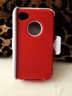 OtterBox Defender Case For iPhone 4 4G 4S Red White 660543008217 