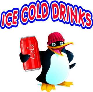 Ice Cold Drinks Beverage Concession Sign Decal 18  