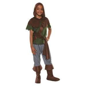 Childs ROBIN HOOD Costume dress up Size 4/6 6/8 Cape Green Hat NWT 