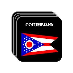 US State Flag   COLUMBIANA, Ohio (OH) Set of 4 Mini Mousepad Coasters