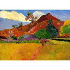   painting name Mountains in Tahiti, By Gauguin Paul