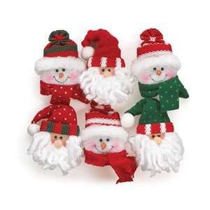  Santa And Snowman Lapel Pins Whimsical Christmas Decor