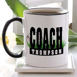 Personalized Baseball Coach Coffee Mug 