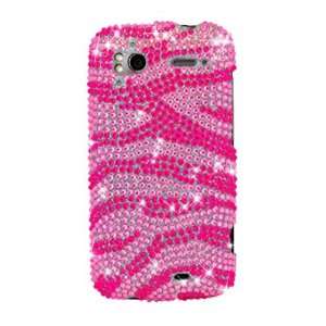 Cuffu HTC Sensation 4G (Tmobile) Pink Zebra Diamond Snap on Case Cover 