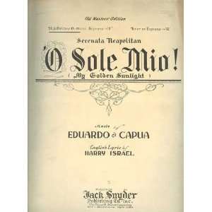  O Sole Mio (Sheet Music) Harry Israel (English Lyric 