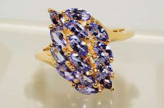 00CT MARQUISE CUT CLUSTER TANZANITE RING SIZE 7  