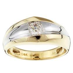 14k Yellow Gold Mens 1/2ct TDW Diamond Solitaire Ring (L M, SI 