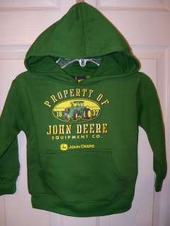 Property of John Deere Tractor Green Hoodie Jacket Boys Size 4 NWT 