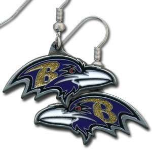 NFL Dangling Earrings   Baltimore Ravens Logo:  Sports 