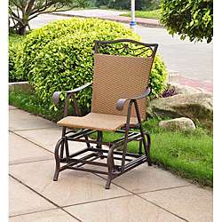 Valencia Resin Wicker/ Steel Frame Single Glider Chair  Overstock