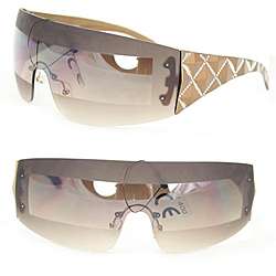 Womens F1506 Brown Rimless Sunglasses  